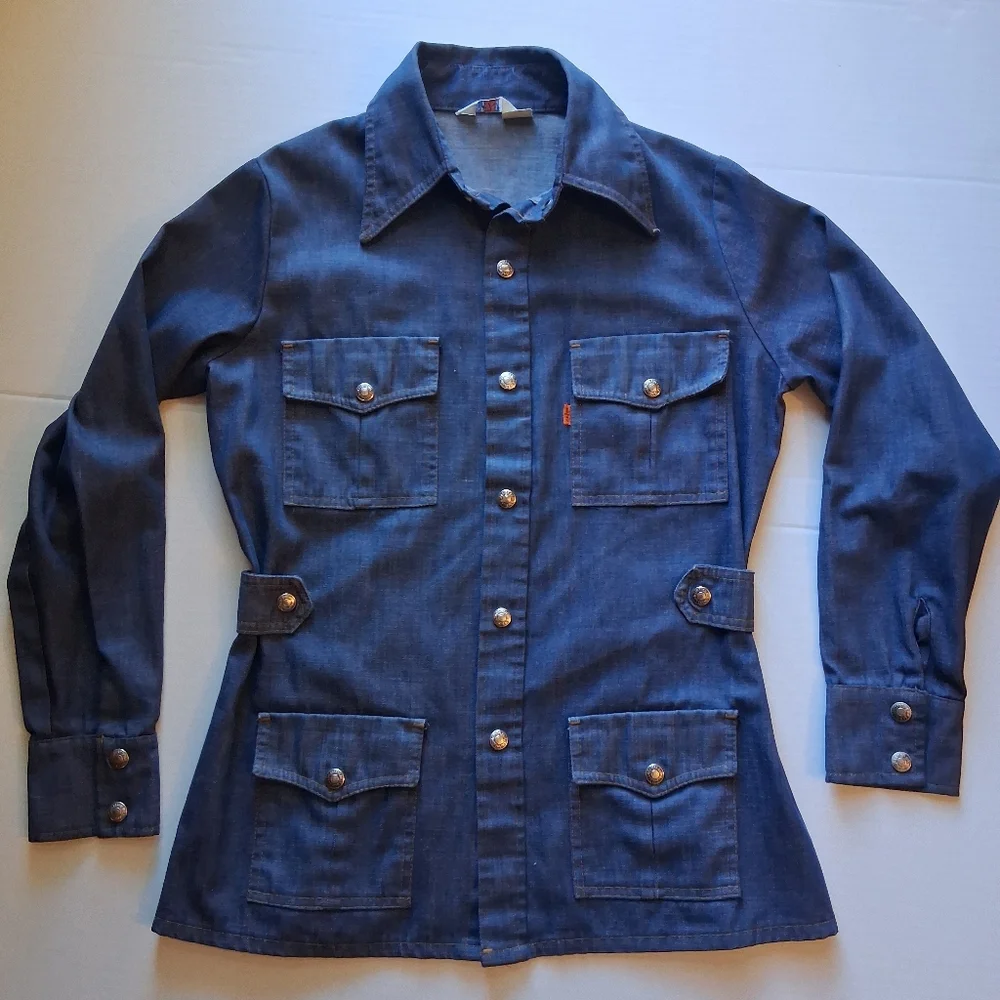 Vintage 1970'S Levi's Orange Tab Denim Field Jacket Sz M - Picture 1 of 10